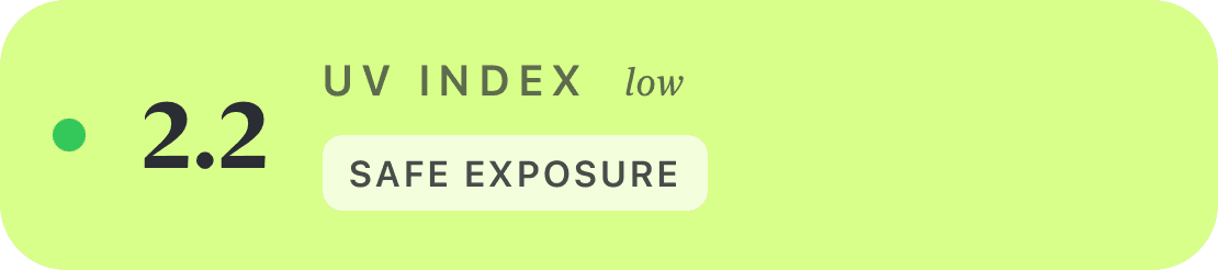 Medium-wide UV widget showing the current UV index and exposure level.